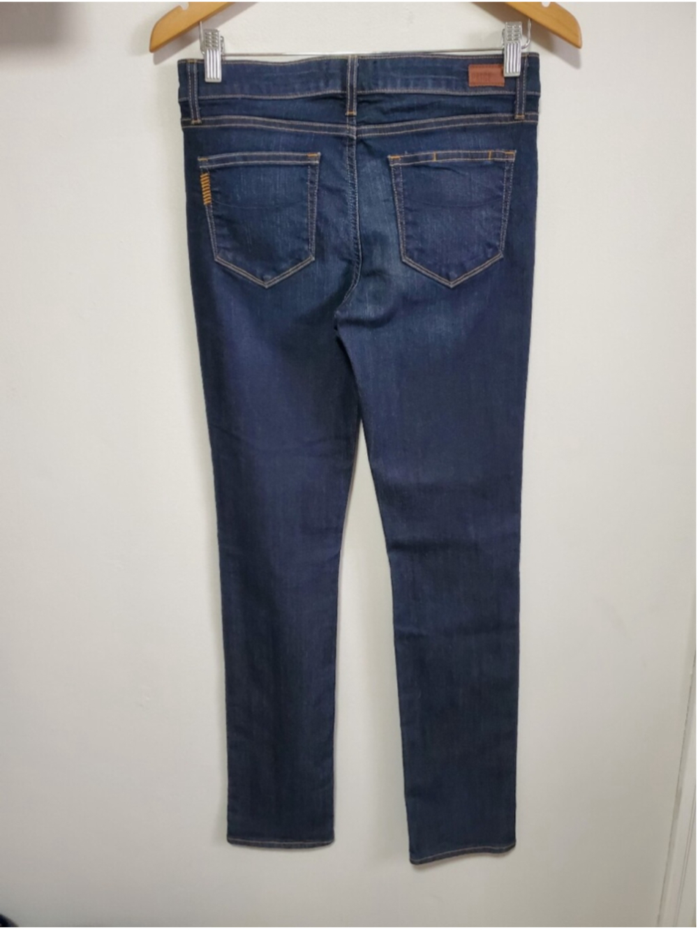 PAIGE Skyline Straight 34" Jeans Stream Dark Blue Wash Sz 28 Mid-Rise Stretch - Picture 7 of 14